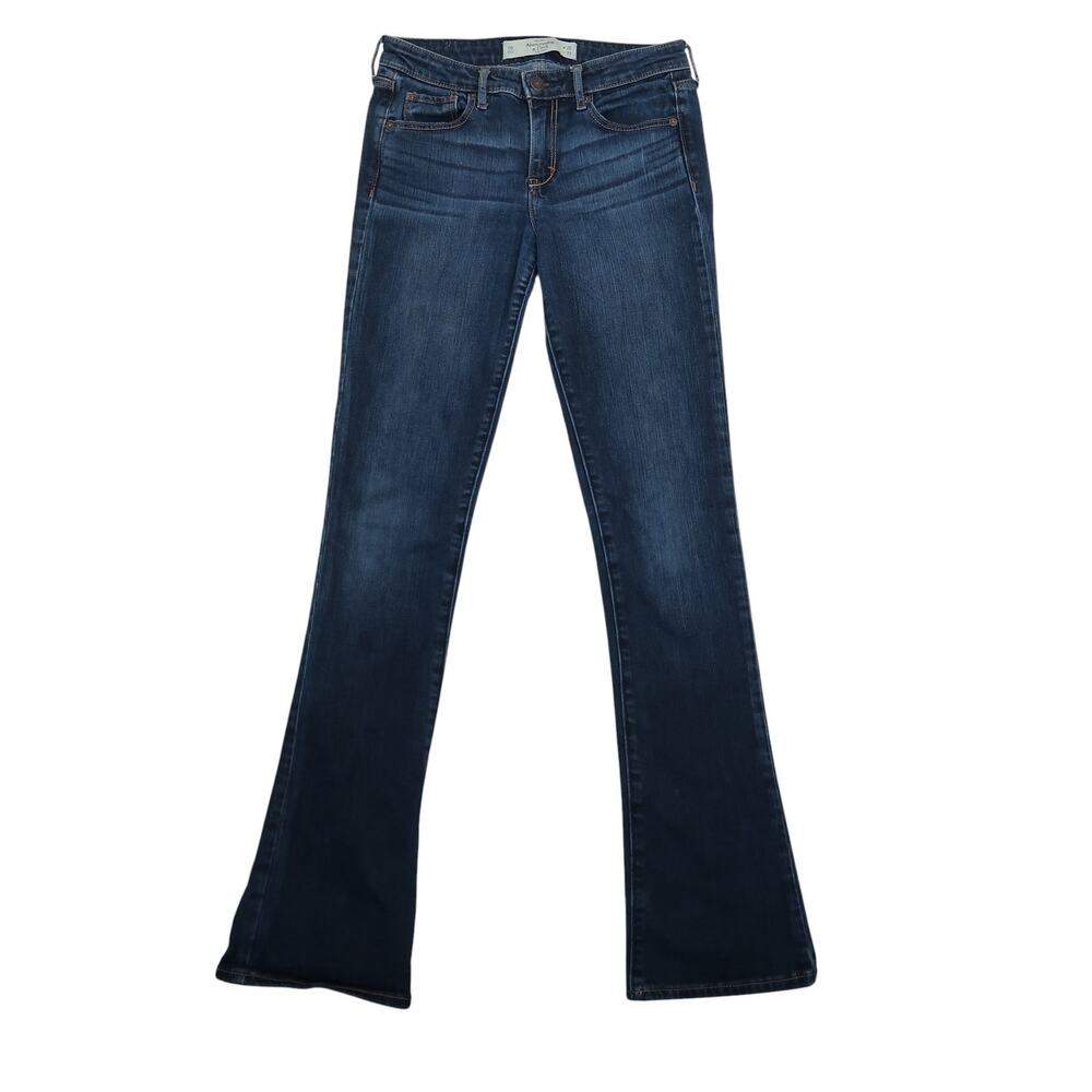 Abercrombie & Fitch Y2K Low Rise Bootcut Flare Dark Wash Blue Denim Jeans 0